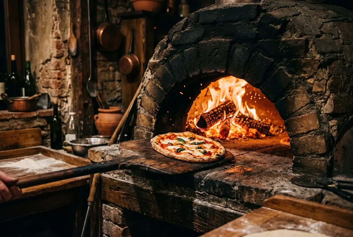 Vedugnen i Moheda med en pizza på stenen